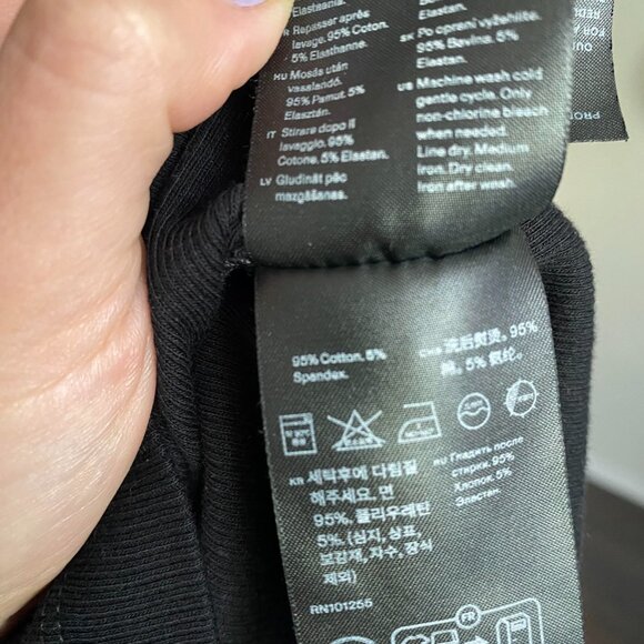 ARKET Black Ribbed One Shoulder Tank Top Size S - Picture 4 of 7